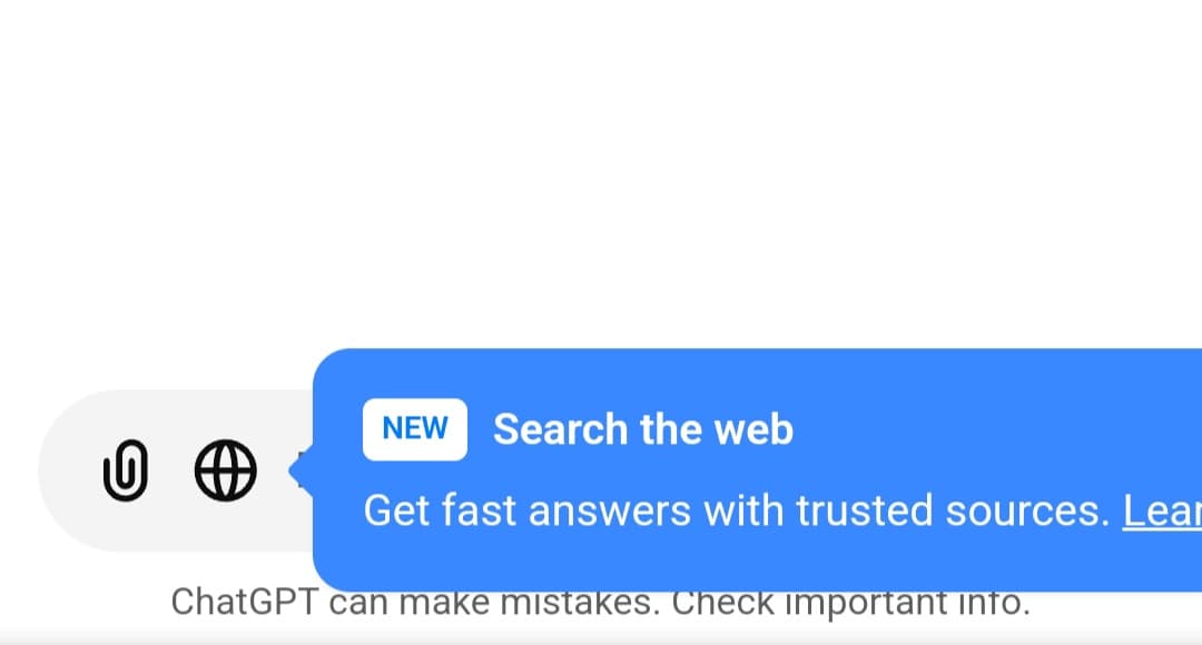 ChatGPT search علامة البحث الجديدة Search داخل ChatGPT