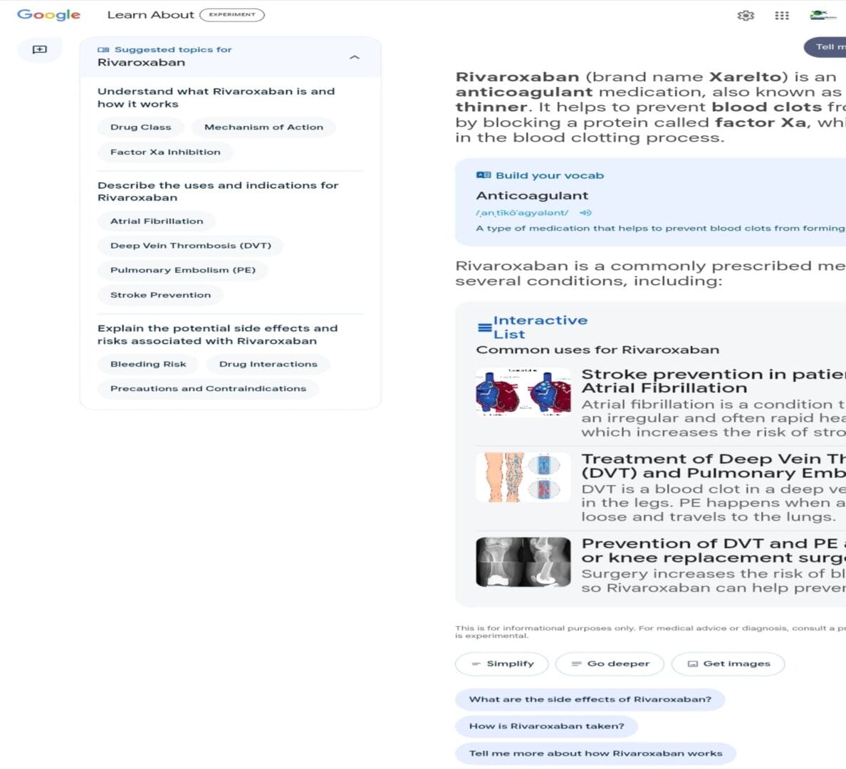 A medical question to 'learn about' google tool خدمة "تعلم عن" من جوجل تظهر إجابات رائعة ومعلومات دقيقة لسؤال طبي
