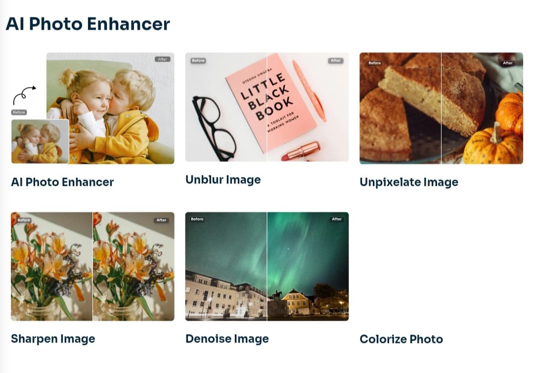 Enhance and edit photo quality with free AI.