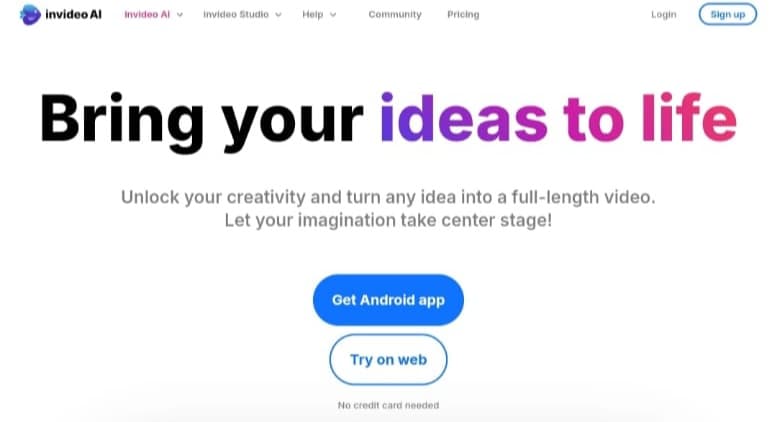 InVideo: Create Videos with AI InVideo interface for creating and editing videos with AI