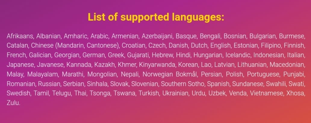 AI-powered speech-to-text conversion in over 70 languages
